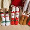 Child Christmas Socks Winter No-shedding Cute Elk Elk Santa Claus Snowman Sleeping Floor Coral Fleece Socks