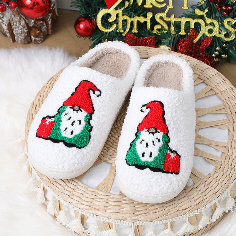 Lindos dibujos animados de Papá Noel Zapatillas para el hogar Pareja Piso interior Dormitorio Zapatilla Navidad Lindos dibujos animados de Papá Noel Zapatillas para el hogar Pareja Piso interior Dormitorio Zapatilla Navidad Zapatos cálidos Mujeres Hombres