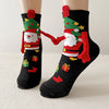 Christmas Magnetic Socks Cute Elk Santa Claus Snowman Hand-holding Socks For Couple