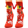 Navidad Succión magnética Calcetines de pareja deSuministros de Navidad Succión magnética Calcetines de pareja de mano en mano Calcetines de tubo de vellón de coral Calcetines de cama de zapatilla cálida de invierno Zapatilla suave y cálida