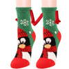 Navidad Succión magnética Calcetines de pareja deSuministros de Navidad Succión magnética Calcetines de pareja de mano en mano Calcetines de tubo de vellón de coral Calcetines de cama de zapatilla cálida de invierno Zapatilla suave y cálida