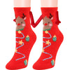 Navidad Succión magnética Calcetines de pareja deSuministros de Navidad Succión magnética Calcetines de pareja de mano en mano Calcetines de tubo de vellón de coral Calcetines de cama de zapatilla cálida de invierno Zapatilla suave y cálida