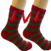 Navidad Succión magnética Calcetines de pareja deSuministros de Navidad Succión magnética Calcetines de pareja de mano en mano Calcetines de tubo de vellón de coral Calcetines de cama de zapatilla cálida de invierno Zapatilla suave y cálida